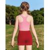 Zaclotre Girls Athletic Shorts Kids High Waisted Gymnastic Dance Biker Shorts Casual Comfy Yoga Shorts 5-14 Years(Red)