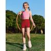 Zaclotre Girls Athletic Shorts Kids High Waisted Gymnastic Dance Biker Shorts Casual Comfy Yoga Shorts 5-14 Years(Red)