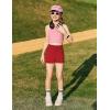 Zaclotre Girls Athletic Shorts Kids High Waisted Gymnastic Dance Biker Shorts Casual Comfy Yoga Shorts 5-14 Years(Red)