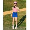 Zaclotre Girls Athletic Shorts Kids High Waisted Gymnastic Dance Biker Shorts Casual Comfy Yoga Shorts 5-14 Years(Royal Blue)