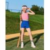 Zaclotre Girls Athletic Shorts Kids High Waisted Gymnastic Dance Biker Shorts Casual Comfy Yoga Shorts 5-14 Years(Royal Blue)