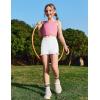 Zaclotre Girls Athletic Shorts Kids High Waisted Gymnastic Dance Biker Shorts Casual Comfy Yoga Shorts 5-14 Years(White)