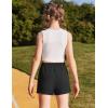 Zaclotre Girls Athletic Shorts with Zipper Pockets High Waisted Running Shorts with Liner for Kids Active Sports Soccer(Black)