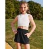 Zaclotre Girls Athletic Shorts with Zipper Pockets High Waisted Running Shorts with Liner for Kids Active Sports Soccer(Black)