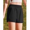 Zaclotre Girls Athletic Shorts with Zipper Pockets High Waisted Running Shorts with Liner for Kids Active Sports Soccer(Black)