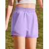 Zaclotre Girls Athletic Shorts with Zipper Pockets High Waisted Running Shorts with Liner for Kids Active Sports Soccer(Lavender)
