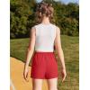 Zaclotre Girls Athletic Shorts with Zipper Pockets High Waisted Running Shorts with Liner for Kids Active Sports Soccer(Red)
