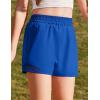 Zaclotre Girls Athletic Shorts with Zipper Pockets High Waisted Running Shorts with Liner for Kids Active Sports Soccer(Royal Blue)