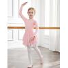 Zaclotre Girls Ballet Leotards with Irregular 2-Layer Skirts Long Sleeve Dance Dress Toddler Ballerina Outfits(Ballet Pink)
