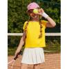 Zaclotre Girls Crop Tops Batwing Short Sleeve T Shirt Quick Dry Drop Shoulder Basic Tees Workout Athletic Shirts(Turmeric)