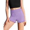 Zaclotre Girls Athletic Shorts Kids High Waisted Gymnastic Dance Biker Shorts Casual Comfy Yoga Shorts 5-14 Years(Lavender)