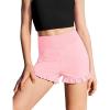 Zaclotre Girls Athletic Shorts Kids High Waisted Gymnastic Dance Biker Shorts Casual Comfy Yoga Shorts 5-14 Years(Pink)