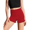 Zaclotre Girls Athletic Shorts Kids High Waisted Gymnastic Dance Biker Shorts Casual Comfy Yoga Shorts 5-14 Years(Red)