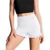 Zaclotre Girls Athletic Shorts Kids High Waisted Gymnastic Dance Biker Shorts Casual Comfy Yoga Shorts 5-14 Years(White)
