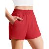 Zaclotre Girls Athletic Shorts with Zipper Pockets High Waisted Running Shorts with Liner for Kids Active Sports Soccer(Red)