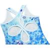 Zaclotre Gymnastics Leotards for Girls Hollow Back Sparkly Sleeveless Dance Leotard Unitards with Gym Shorts Combo(Blue Star)