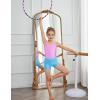 Zaclotre Gymnastics Leotards for Girls Hollow Back Sparkly Sleeveless Dance Leotard Unitards with Gym Shorts Combo(Mermaid)
