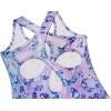 Zaclotre Gymnastics Leotards for Girls Hollow Back Sparkly Sleeveless Dance Leotard Unitards with Gym Shorts Combo(Purple Gradient Leopard)