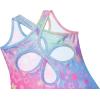 Zaclotre Gymnastics Leotards for Girls Hollow Back Sparkly Sleeveless Dance Leotard Unitards with Gym Shorts Combo(Rainbow Star)