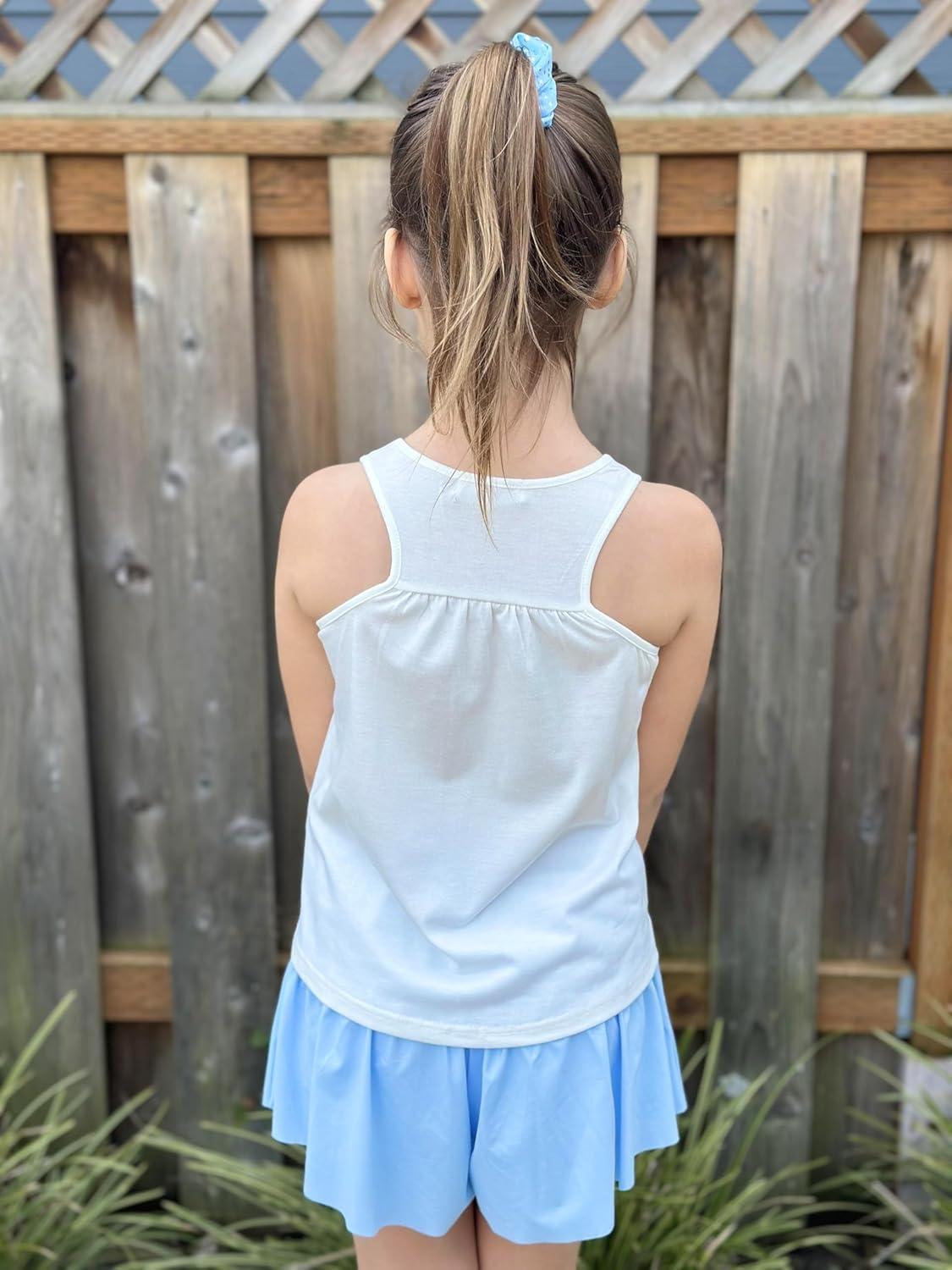 image:imageZaclotre Girls Athletic Tank Tops Kids Sleeveless Racerback Workout Shirts for Dance Running Yoga 514 YearsWhite2 Pack