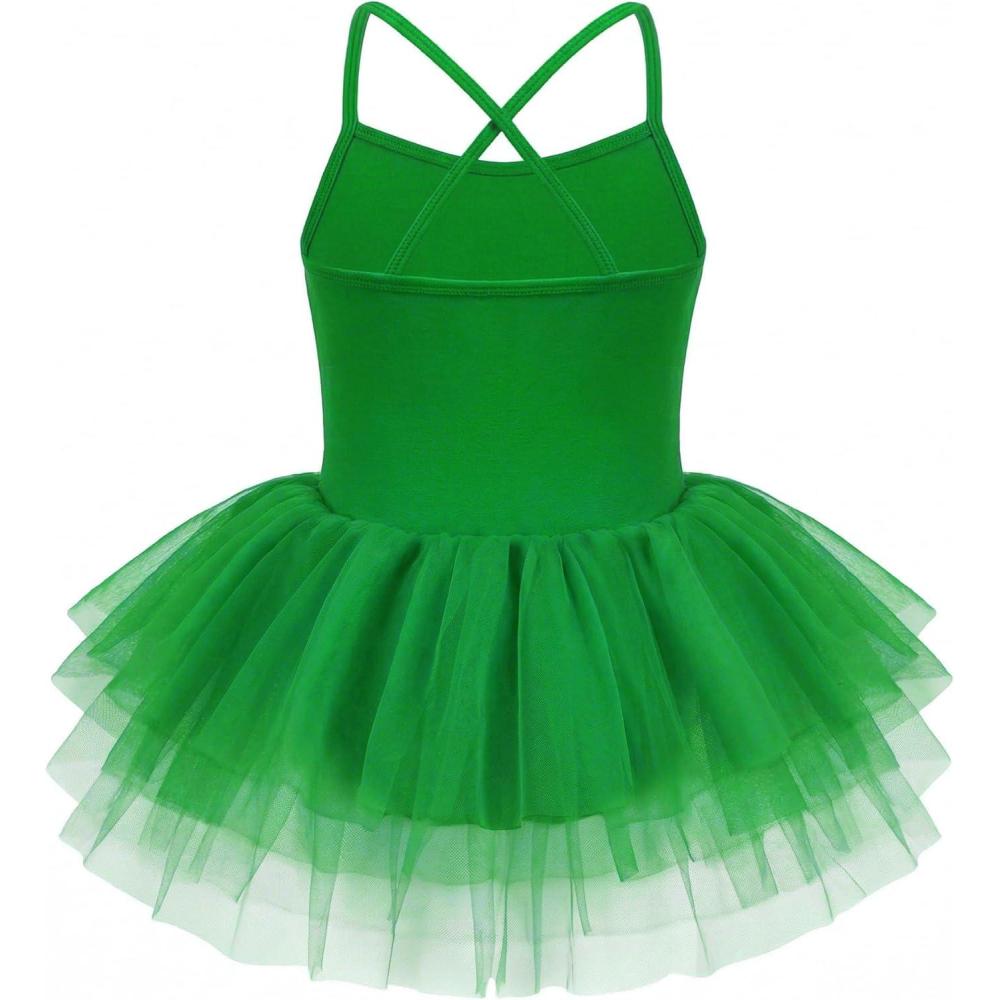 image:imageZaclotre Ballet Leotards for Toddler Girls 4 Layers Cross Back Dance Dress Camisole Tutu CostumeGreen