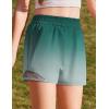 Zaclotre Girls Athletic Shorts with Zipper Pockets High Waisted Running Shorts with Liner for Kids Active Sports Soccer(Gradient Green)