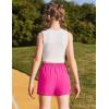 Zaclotre Girls Athletic Shorts with Zipper Pockets High Waisted Running Shorts with Liner for Kids Active Sports Soccer(Hot Pink)