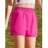 Zaclotre Girls Athletic Shorts with Zipper Pockets High Waisted Running Shorts with Liner for Kids Active Sports Soccer(Hot Pink)