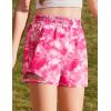 Zaclotre Girls Athletic Shorts with Zipper Pockets High Waisted Running Shorts with Liner for Kids Active Sports Soccer(Pink Tie Dye)