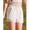 Zaclotre Girls Athletic Shorts with Zipper Pockets High Waisted Running Shorts with Liner for Kids Active Sports Soccer(White)