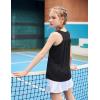 Zaclotre Girls Athletic Tank Tops Kids Sleeveless Racerback Workout Shirts for Dance Running Yoga 5-14 Years(Black)