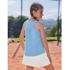 Zaclotre Girls Athletic Tank Tops Kids Sleeveless Racerback Workout Shirts for Dance Running Yoga 5-14 Years(Blue)