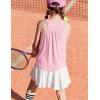 Zaclotre Girls Athletic Tank Tops Kids Sleeveless Racerback Workout Shirts for Dance Running Yoga 5-14 Years(Light Pink)