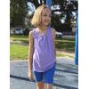 Zaclotre Girls Athletic Tank Tops Kids Sleeveless Racerback Workout Shirts for Dance Running Yoga 5-14 Years(Lilac)