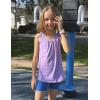 Zaclotre Girls Athletic Tank Tops Kids Sleeveless Racerback Workout Shirts for Dance Running Yoga 5-14 Years(Lilac)