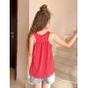 Zaclotre Girls Athletic Tank Tops Kids Sleeveless Racerback Workout Shirts for Dance Running Yoga 5-14 Years(Red)