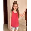 Zaclotre Girls Athletic Tank Tops Kids Sleeveless Racerback Workout Shirts for Dance Running Yoga 5-14 Years(Red)