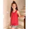 Zaclotre Girls Athletic Tank Tops Kids Sleeveless Racerback Workout Shirts for Dance Running Yoga 5-14 Years(Red)