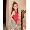 Zaclotre Girls Athletic Tank Tops Kids Sleeveless Racerback Workout Shirts for Dance Running Yoga 5-14 Years(Red)