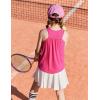 Zaclotre Girls Athletic Tank Tops Kids Sleeveless Racerback Workout Shirts for Dance Running Yoga 5-14 Years(Rose Pink)