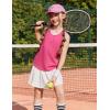 Zaclotre Girls Athletic Tank Tops Kids Sleeveless Racerback Workout Shirts for Dance Running Yoga 5-14 Years(Rose Pink)