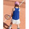 Zaclotre Girls Athletic Tank Tops Kids Sleeveless Racerback Workout Shirts for Dance Running Yoga 5-14 Years(Royal Blue)