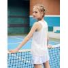 Zaclotre Girls Athletic Tank Tops Kids Sleeveless Racerback Workout Shirts for Dance Running Yoga 5-14 Years(White)