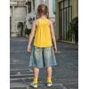 Zaclotre Girls Athletic Tank Tops Kids Sleeveless Racerback Workout Shirts for Dance Running Yoga 5-14 Years(Yellow)