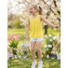 Zaclotre Girls Athletic Tank Tops Kids Sleeveless Racerback Workout Shirts for Dance Running Yoga 5-14 Years(Yellow)