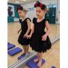 Zaclotre Girls Ballet Leotards Toddler Ruffle Sleeve Crisscross Back Tutu Dance Dress Outfit with Removable Skirt Combo(Black)