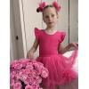 Zaclotre Girls Ballet Leotards Toddler Ruffle Sleeve Crisscross Back Tutu Dance Dress Outfit with Removable Skirt Combo(Hot Pink)