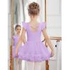 Zaclotre Girls Ballet Leotards Toddler Ruffle Sleeve Crisscross Back Tutu Dance Dress Outfit with Removable Skirt Combo(Lavender)