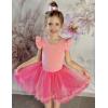 Zaclotre Girls Ballet Leotards Toddler Ruffle Sleeve Crisscross Back Tutu Dance Dress Outfit with Removable Skirt Combo(Pink)