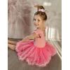 Zaclotre Girls Ballet Leotards Toddler Ruffle Sleeve Crisscross Back Tutu Dance Dress Outfit with Removable Skirt Combo(Pink)